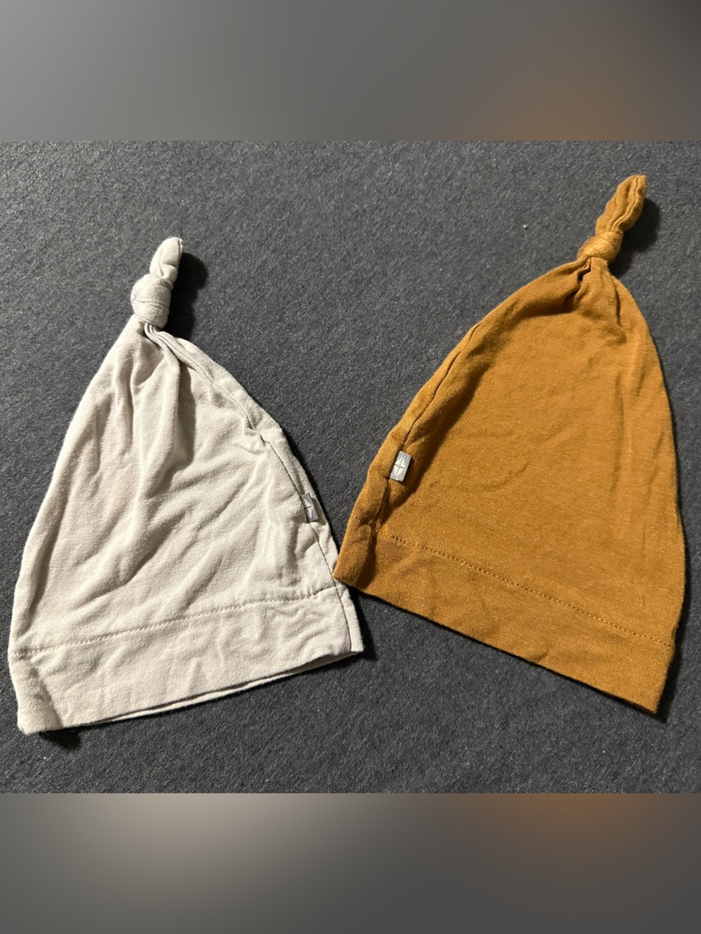 Kyte BABY Knot Hat Set - Cream and Mustard
